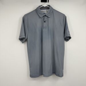 Mens Twillory Athleisure SS Striped Polo Shirt M Golf Casual Business Blue White